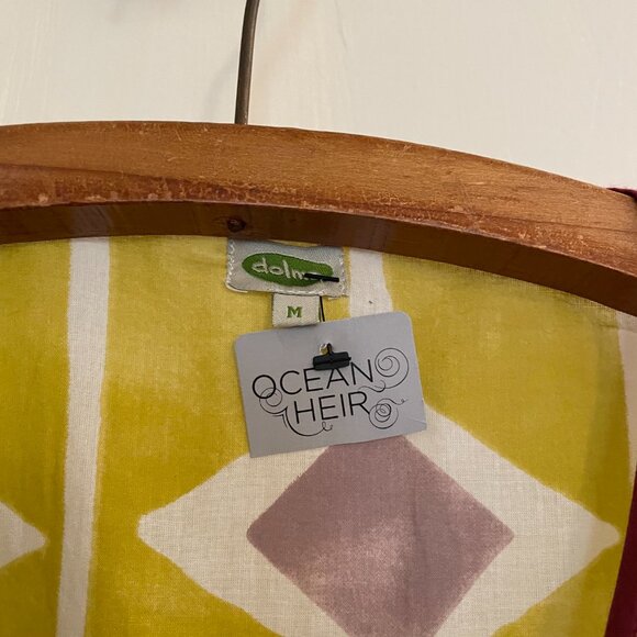 Dolma Iris Bohemian Geometric Long Wrap Dress with Tassels Size Medium - Picture 9 of 11